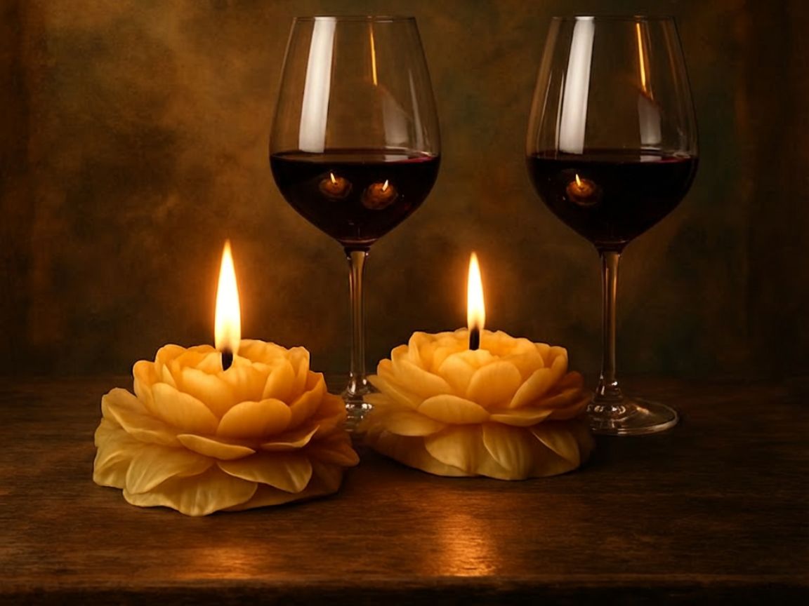 Beeswax candle with vintage background made from Canadian beeswax, highlighting Sensosalve’s commitment to quality, natural products, and environmentally responsible Canadian-made candles, soaps, and salves in Richmond, BC